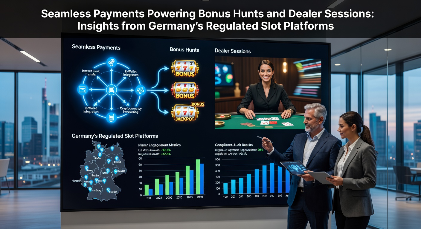 Grafik zeigt nahtlose Zahlungsabwicklung bei einem Slot-Bonus-Hunt auf einer deutschen Plattform, mit Icons für Einzahlung und Gewinn