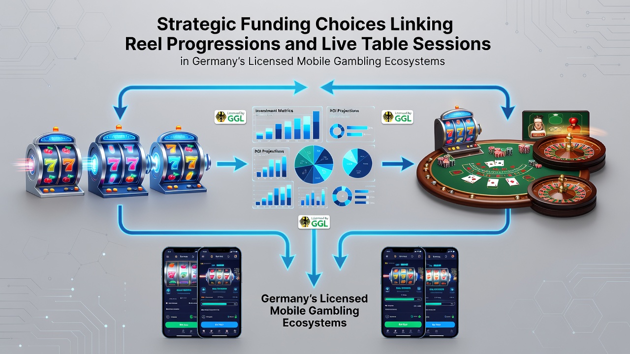 Mobile Schnittstelle eines lizenzierten deutschen Casinos mit Walzen und Live-Tischen